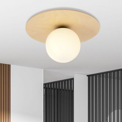 Emibig Kenzo lampa podsufitowa 1x10 W drewno-opal 1142/1B