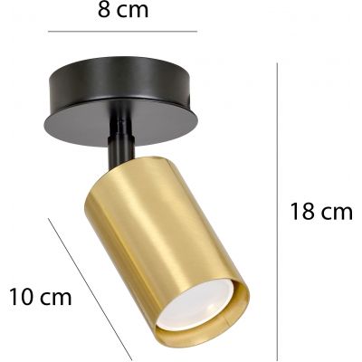 Emibig Zen lampa podsufitowa 1x30W czarny/złoty 622/1