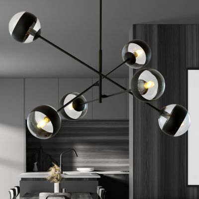 Emibig Linear lampa podsufitowa 6x10 W czarna-przezroczysta 1168/6