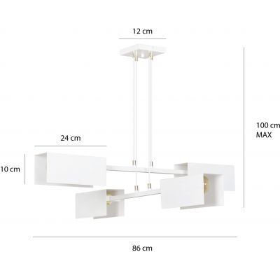 Emibig Tolos lampa wisząca 4x60W biała 634/4