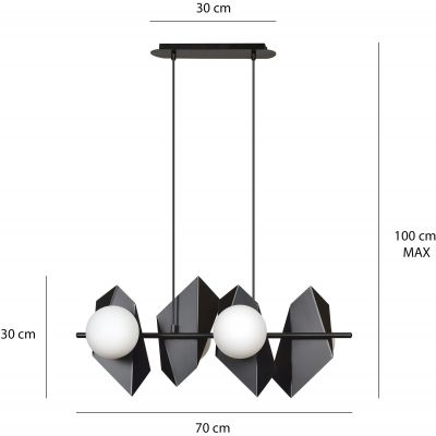 Emibig Drifton lampa wisząca 4x40W czarna 636/4