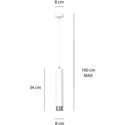 Emibig Kibo lampa wisząca 1x8 W biała-chrom 641/1