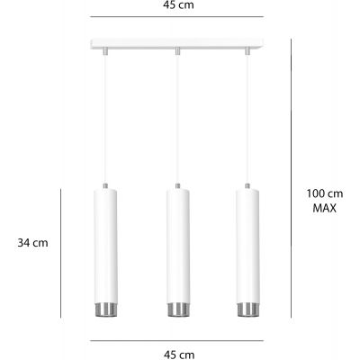 Emibig Kibo lampa wisząca 3x30W biały/chrom 641/3