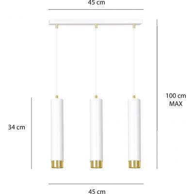 Emibig Kibo lampa wisząca 3x30W biały/złoty 642/3