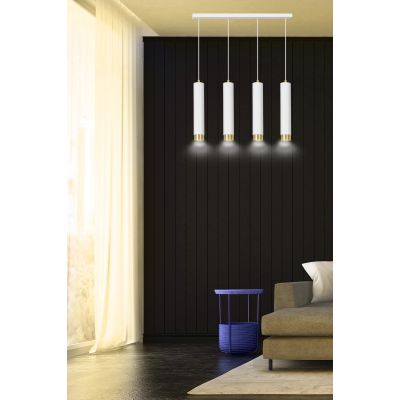 Emibig Kibo lampa wisząca 4x30W biały/złoty 642/4