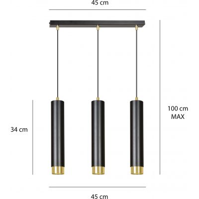 Emibig Kibo lampa wisząca 3x30W czarny/złoty 644/3