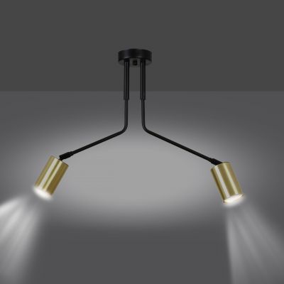 Emibig Verno lampa podsufitowa 2x8 W czarna-złota 655/2