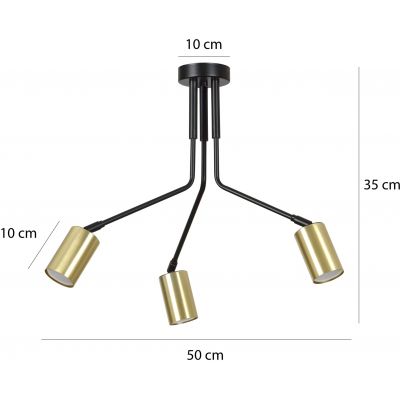 Emibig Verno lampa podsufitowa 3x30W czarny/złoty 655/3