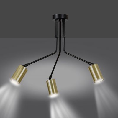 Emibig Verno lampa podsufitowa 3x30W czarny/złoty 655/3