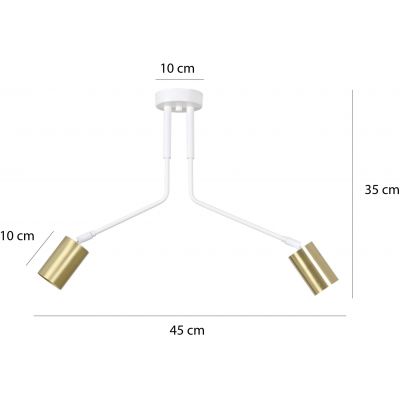 Emibig Verno lampa podsufitowa 2x30W biały/złoty 656/2