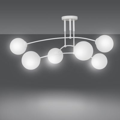 Emibig Pregos lampa podsufitowa 6x40W biały/szkło mleczne 671/6