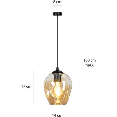 Emibig Istar lampa wisząca 1x60W czarny/miodowy 677/1