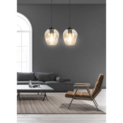 Emibig Istar lampa wisząca 2x60W czarny/miodowy 677/2