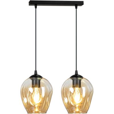 Emibig Istar lampa wisząca 2x60W czarny/miodowy 677/2