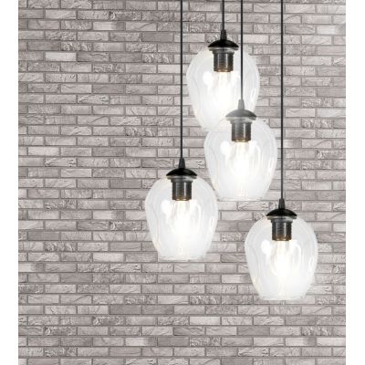 Emibig Istar lampa wisząca 4x60W czarny/przezroczysty 679/4PREM