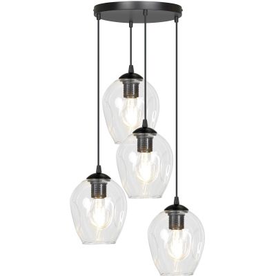 Emibig Istar lampa wisząca 4x60W czarny/przezroczysty 679/4PREM