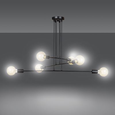 Emibig Multipo lampa wisząca 6x60W czarna 696/6