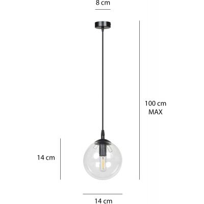 Emibig Cosmo lampa wisząca 1x40W czarny/przezroczysty 711/1