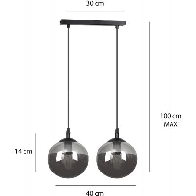 Emibig Cosmo lampa wisząca 2x10 W czarna-grafitowa 712/2