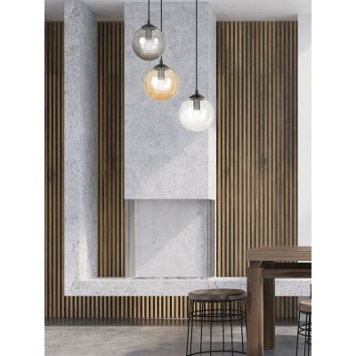 Emibig Cosmo lampa wisząca 3x10 W czarna-przezroczysta-bursztynowa-grafitowa 714/3PREM