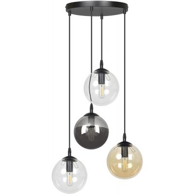 Emibig Cosmo lampa wisząca 4x40W czarny/grafit/przezroczysty/miodowy 714/4PREM