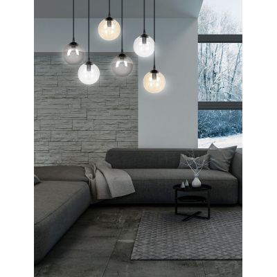 Emibig Cosmo lampa wisząca 6x40W czarny/grafit/przezroczysty/miodowy 714/6M1