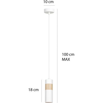 Emibig Akari lampa wisząca 1x30W biały/drewniany 733/1