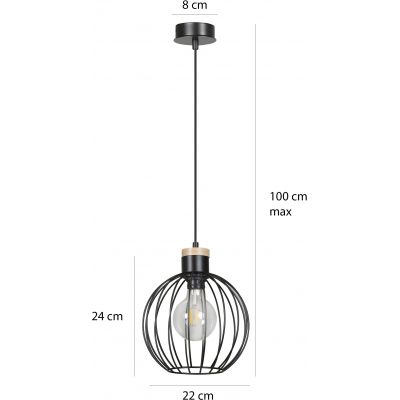 Emibig Barbado lampa wisząca 1x60W czarna 754/1