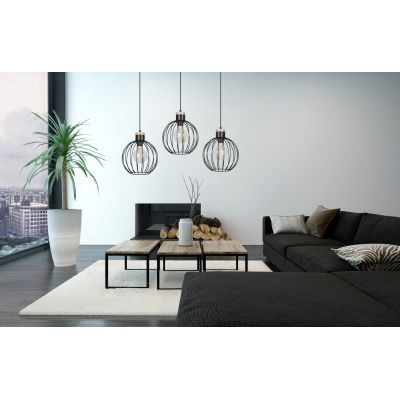 Emibig Barbado lampa wisząca 3x60W czarna 754/3