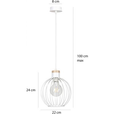 Emibig Barbado lampa wisząca 1x15 W biała 755/1