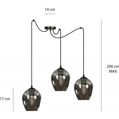 Emibig Level lampa wisząca 3x15 W czarna-grafitowa 757/3
