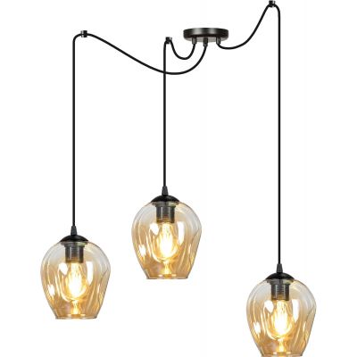 Emibig Level lampa wisząca 3x60W czarny/miodowy 758/3