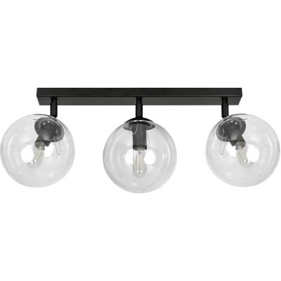 Emibig Tofi lampa podsufitowa 3x40W czarny/szkło przezroczyste 776/3