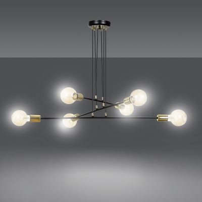 Emibig Vesio lampa wisząca 6x60W czarny/złoty 785/6