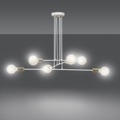 Emibig Vesio lampa wisząca 6x60W biały/złoty 786/6