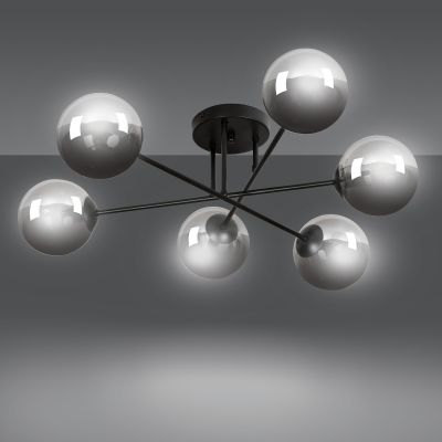 Emibig Brendi lampa podsufitowa 6x40W czarny/grafit 832/6B