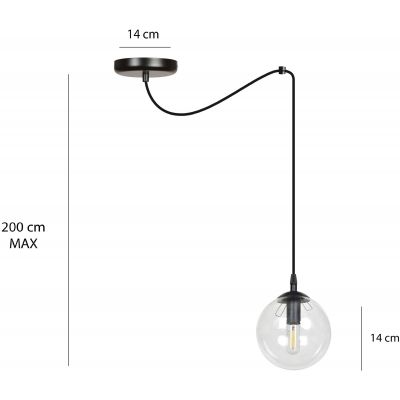 Emibig Gigi lampa wisząca 1x40W czarny/przezroczysty 936/1