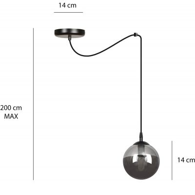 Emibig Gigi lampa wisząca 1x40W czarny/grafit 937/1