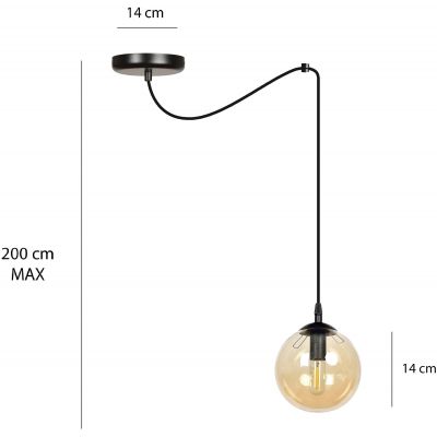 Emibig Gigi lampa wisząca 1x40W czarny/miodowy 938/1