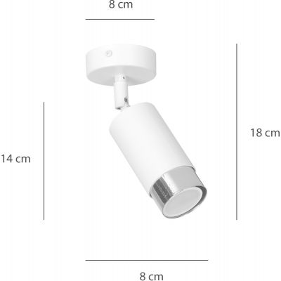 Emibig Hiro lampa podsufitowa 1x30W biały/chrom 962/1