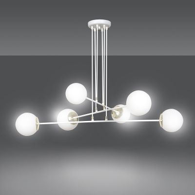 Emibig Ognis lampa wisząca 6x40W biały/złoty/mleczny 967/6