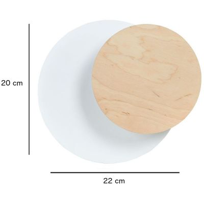 Emibig Circle kinkiet 1x20W LED biały/drewno 970/1