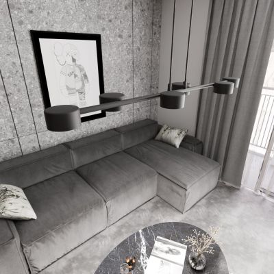 Emibig Megara lampa wisząca 6x12 W czarna 1439/6