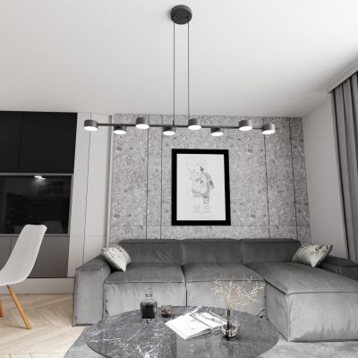 Emibig Megara lampa wisząca 8x12 W czarna 1439/8