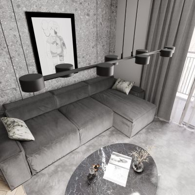 Emibig Megara lampa wisząca 8x12 W czarna 1439/8