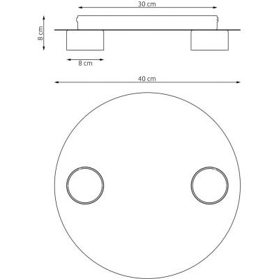 Emibig Bolx lampa podsufitowa 2x12 W czarna 1441/2
