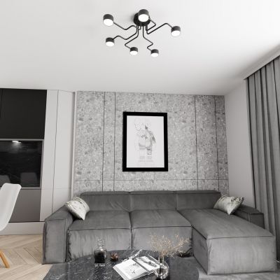 Emibig Kurage lampa podsufitowa 6x12 W czarna 1442/6