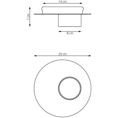 Emibig Pixo lampa podsufitowa 1x12 W czarna-drewno 1443/1