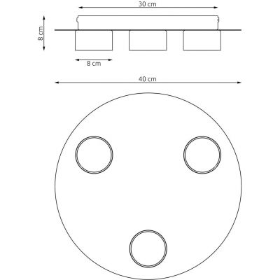 Emibig Pixo lampa podsufitowa 3x12 W czarna-drewno 1443/3