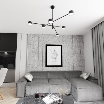 Emibig Natsu lampa podsufitowa 6x10 W czarna 1444/6